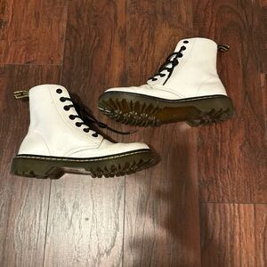 Dr. Martens White Ankle Boots